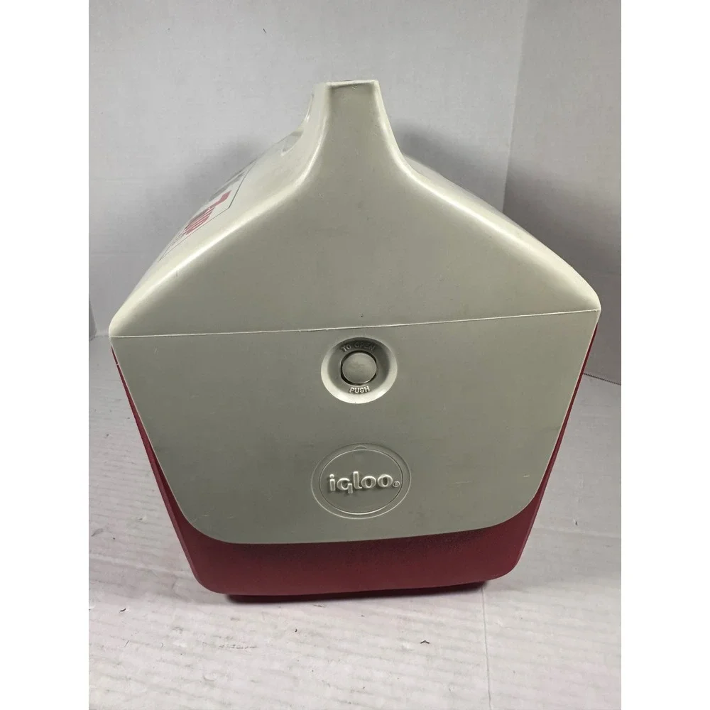 Vintage Igloo Playmate Cooler 7Up Cherry 7Up Gold Soda Advertising Red‎ White